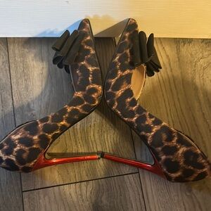 Betsey Johnson Leopard Print Heels with Red Soles